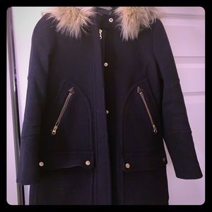 J.Crew Chateau Parka Navy Size 4p Holiday 2014